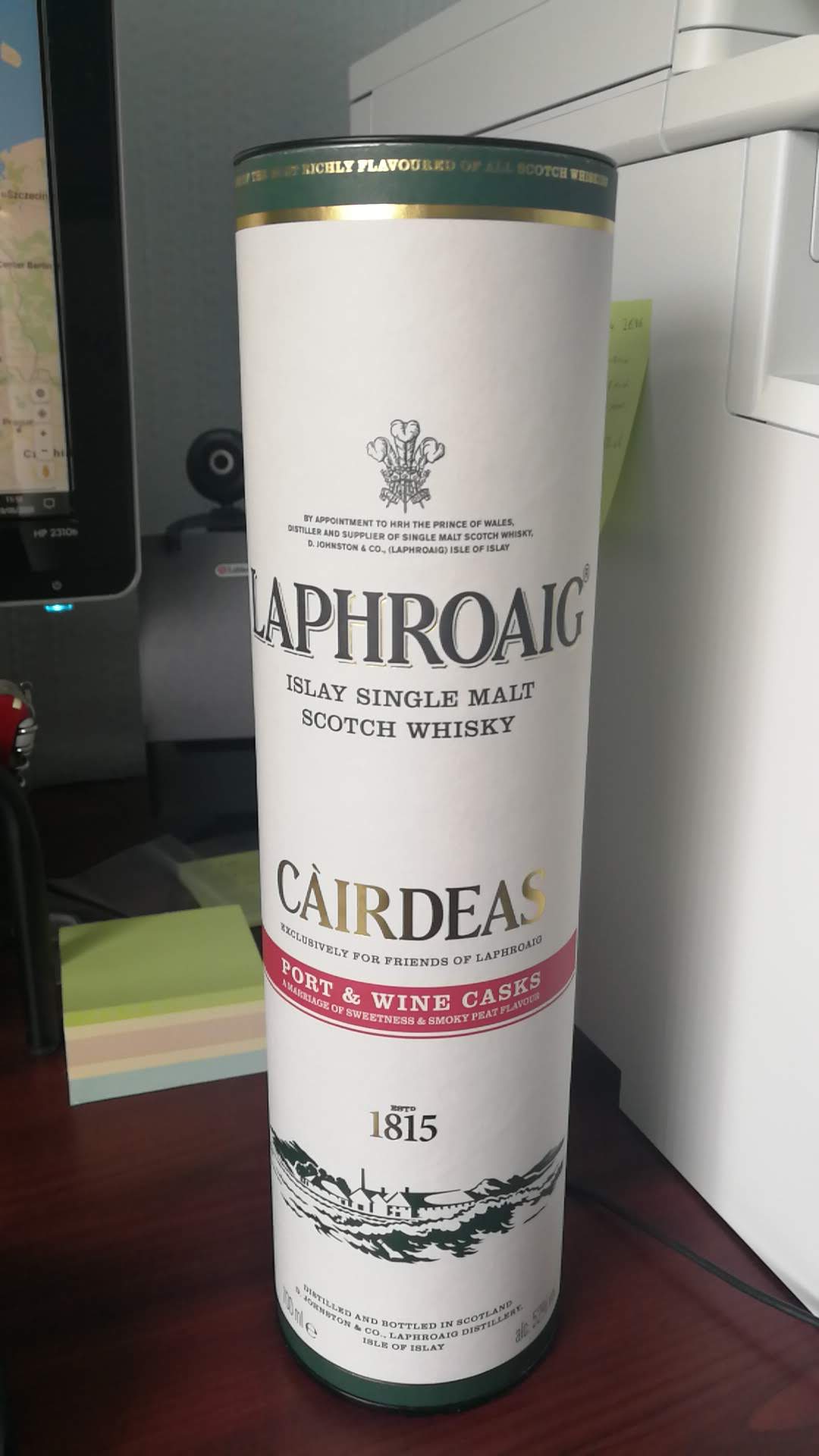 Cardboard tube of the whisky